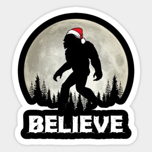 Believe Bigfoot Christmas Sticker